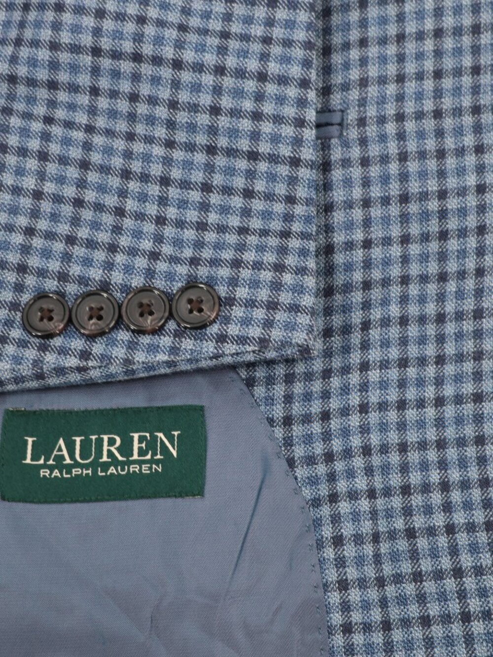 Lauren Ralph Lauren Sport Coat Men 44S Silk Wool Check Two Button Classic Blazer